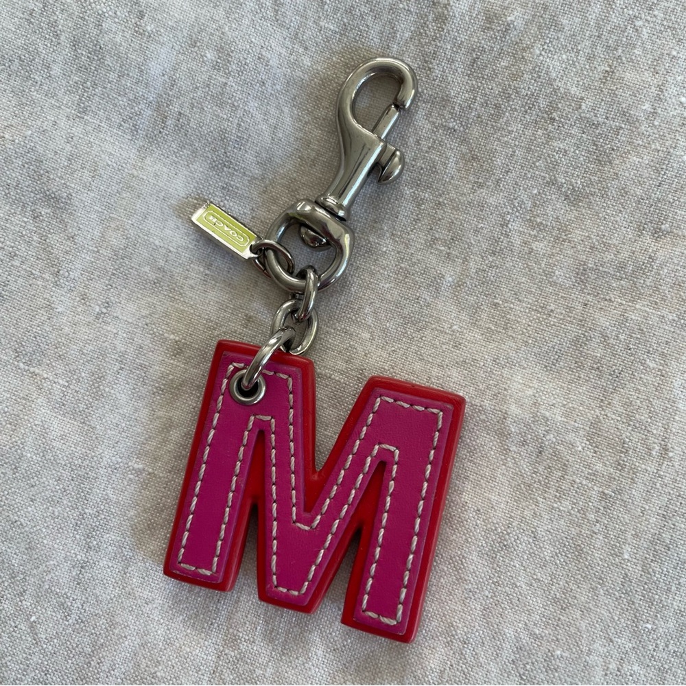 Coach “M” Initial Keychain Accessory